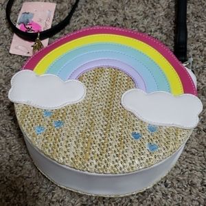 Nwt rainbow betsey Johnson round bag.